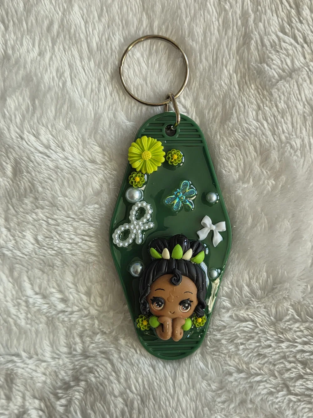 Princess Tiana Green Decorative Keychain